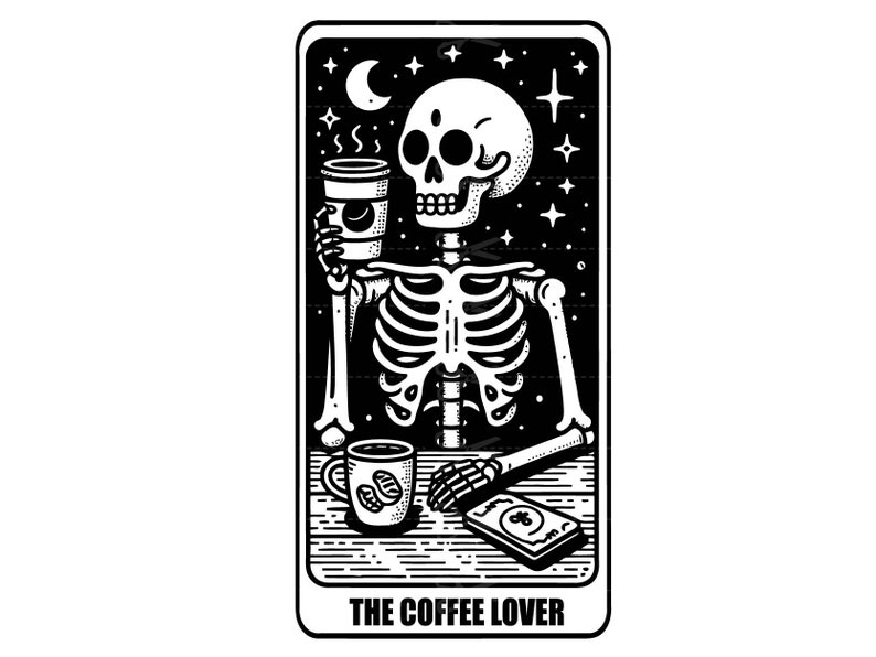 Funny tarot cards svg tarot cards png Witch Tarot Svg Celestial Tarot Svg mystical clipart Funny Skeleton Svg, Skeleton Tarot svg image 7