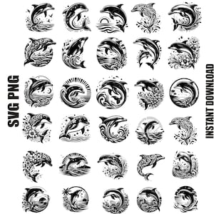 Bundle svg dauphins, dauphins png, clipart dauphin, sous la mer svg dauphins svg, conception de chemise dauphin, clipart animaux marins, usage commercial