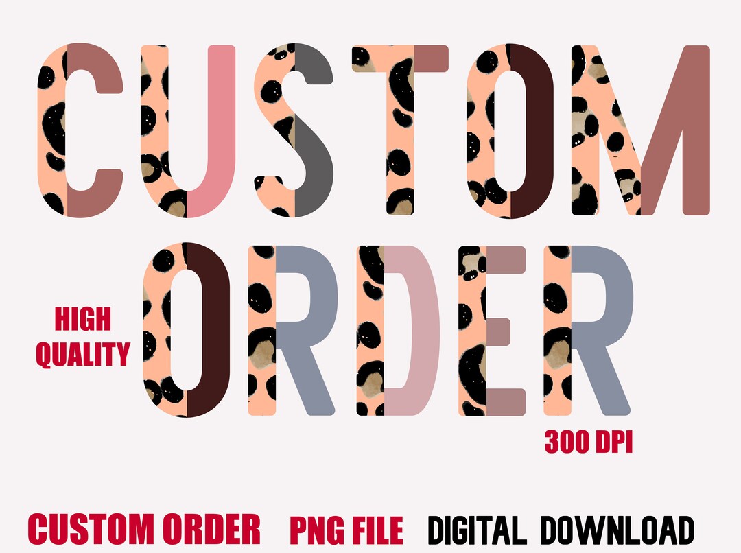 Custom Half Leopard Name Png, Custom Name Leopard Letters Png,half
