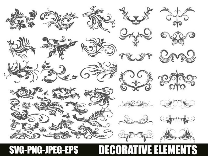 Decorative Elements Svg Ornaments Svg Text Divider Svg Etsy
