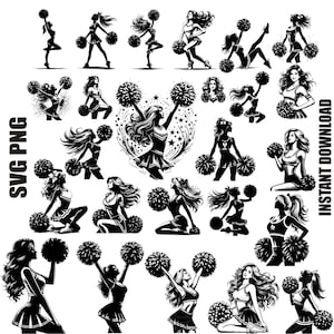 Cheer Silhouette , Cheer Cut File , Cheerleader SVG , Cheerleading SVG , Cheer Megaphone SVG , Cheerleader Silhouette , Cheer Pom Svg , Png