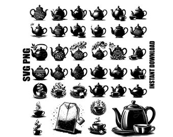 Teapot svg, Teapots svg Bundle, tea lover svg, Teapots Cut Files, Tea Time, Teapots Clipart, instant Download