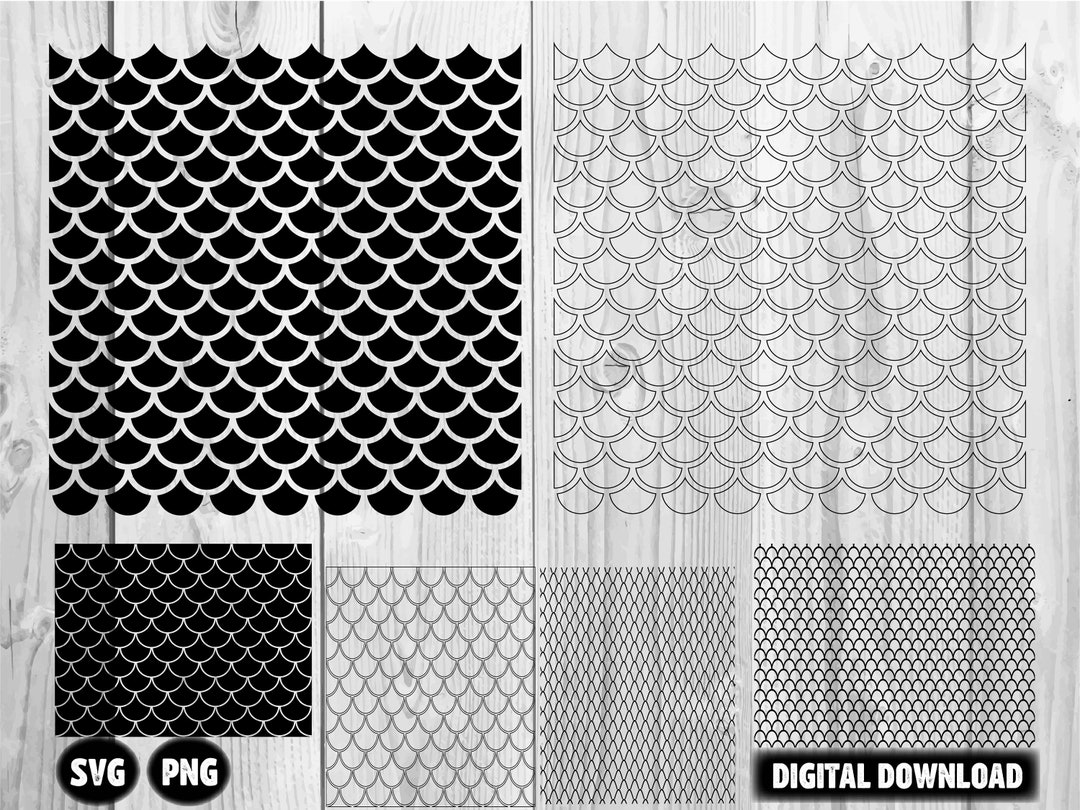 MERMAID Pattern SVG Mermaid Scale Svg MERMAID Pattern Cut Etsy