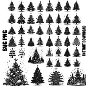 Sapin de Noël Svg, Svg Noël, arbre de Noël svg, Clipart Noël, arbre de Noël Png, Noël numérique, Cricut, Silhouette