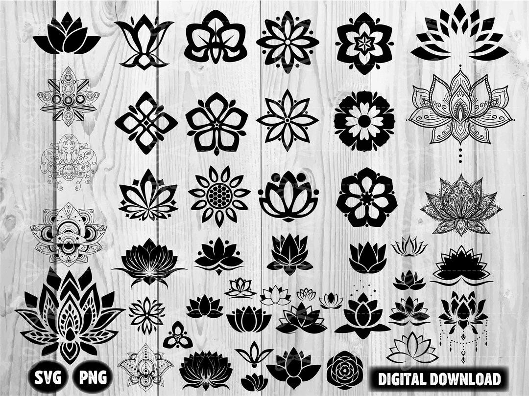 Lotus Flower SVG, Lotus Svg, Lotus Silhouette, Zentangle Lotus Svg