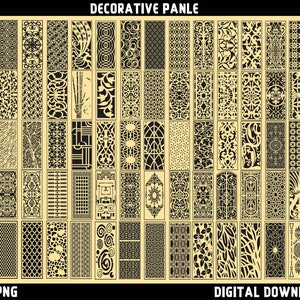 Dekoratives Panel svg, Lesezeichen Muster für Cricut, abstrakte Vorlage svg, nahtloses dekoratives Blumenmuster svg Bundle, sofortiger Download