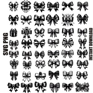 Pacchetto SVG fiocco nastro, SVG nastro, fiocco svg, regalo SVG, papillon SVG, PNG, file SVG per Cricut, Silhouette, fiocco regalo svg, vettore fiocco