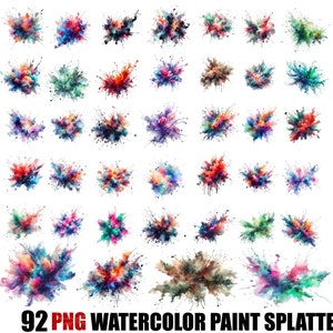 Acuarela Color Splash Clipart / Pincel trazo clipart / PNG Paint Splatter Clipart Alcohol Ink Clipart Abstract Clipart / Uso comercial