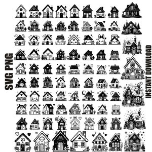 Pacchetto House Svg, Casa in formato SVG, Sweet Home in formato SVG, Edificio in formato SVG, Clipart di House Farm, House Cut File per Cricut, Silhouette, Uso commerciale