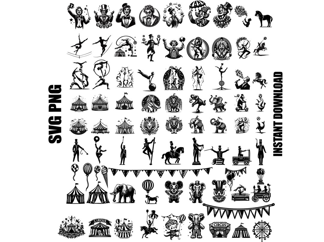Circus Svg, Circus Set SVG Cut Files, Circus Svg Bundle, Circus Svg ...
