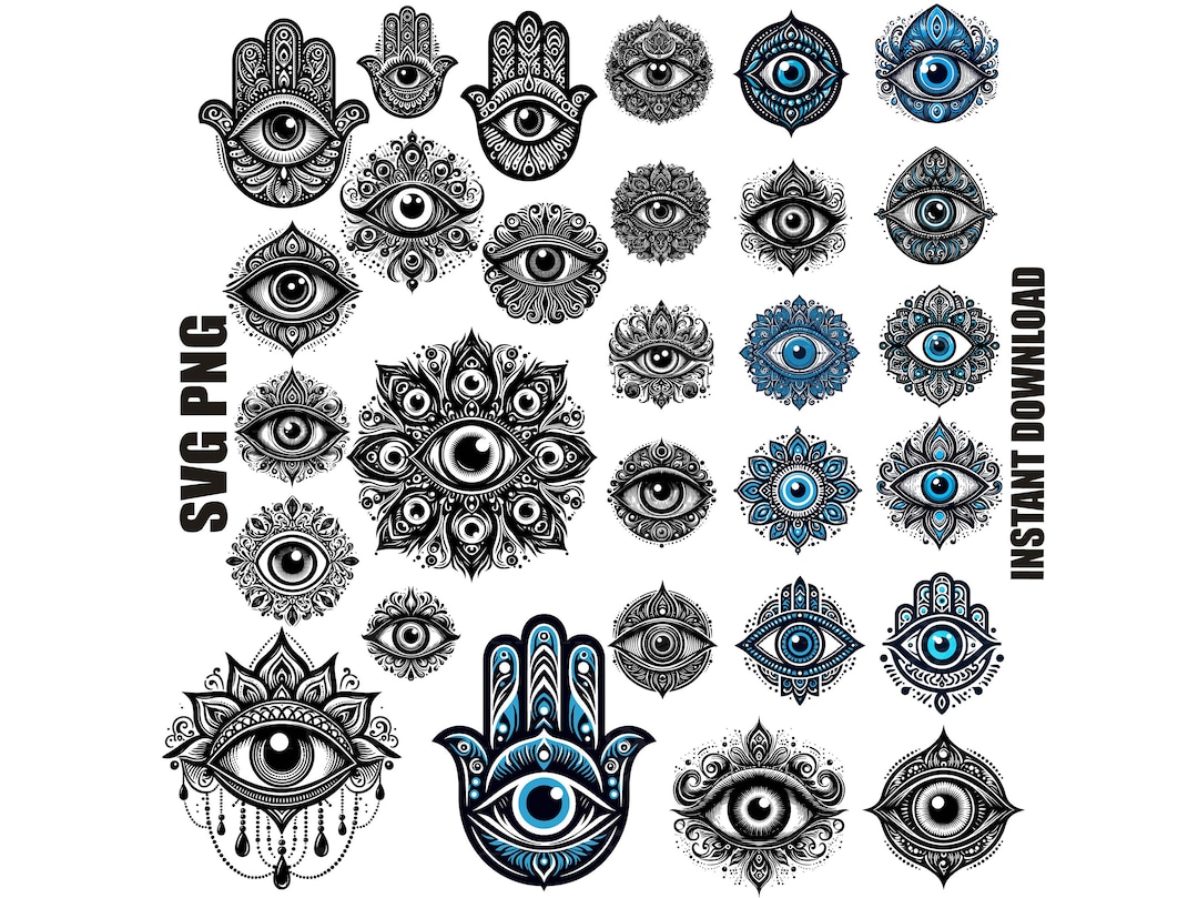 Evil Eye Svg Bundle, Humsa Svg Cut Files, Turkish Eye Svg, Evil Eye ...