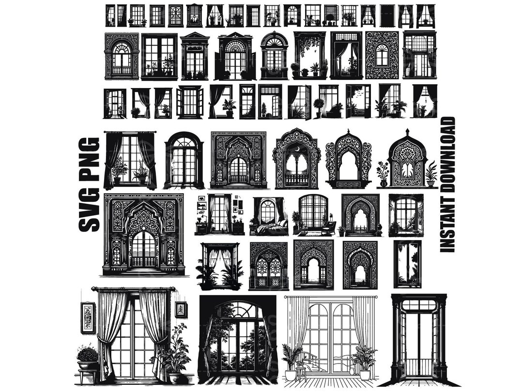Windows Svg, Window Svg Cut Files, Home Window Svg, Windows Clipart ...