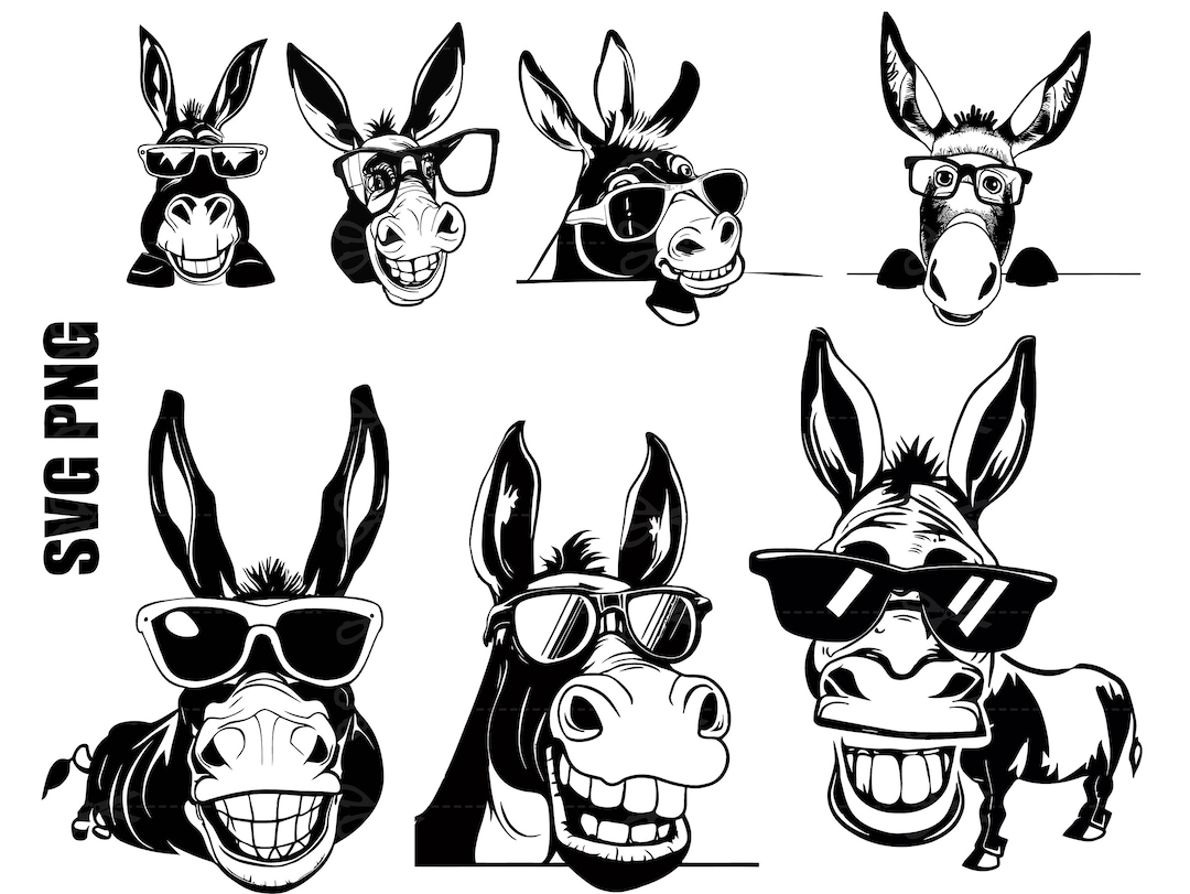 Donkey Svg, Funny Donkey Svg, Donkey Peeking Svg, Farm Animal Peeking