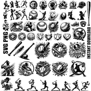 baseball player svg, Baseball clipart bundle, distress baseball svg, baseball player png, baseball silhouette, ,instant download, Commercial