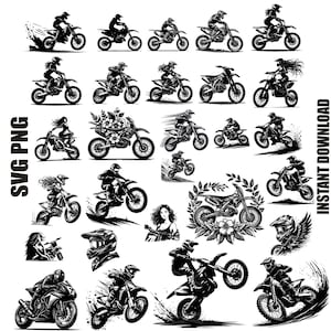 Motor Cross SVG-Datei, Dirt Bike svg, Motor Cross Clipart, Floral Motocross Silhouette, Rennsport svg, Motocross svg bundle, kommerzielle Nutzung