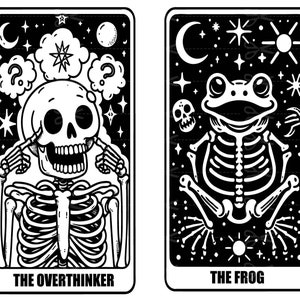 Funny tarot cards svg tarot cards png Witch Tarot Svg Celestial Tarot Svg mystical clipart Funny Skeleton Svg, Skeleton Tarot svg image 8