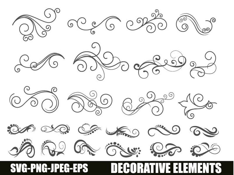 Decorative Elements Svg Ornaments Svg Text Divider Svg Etsy