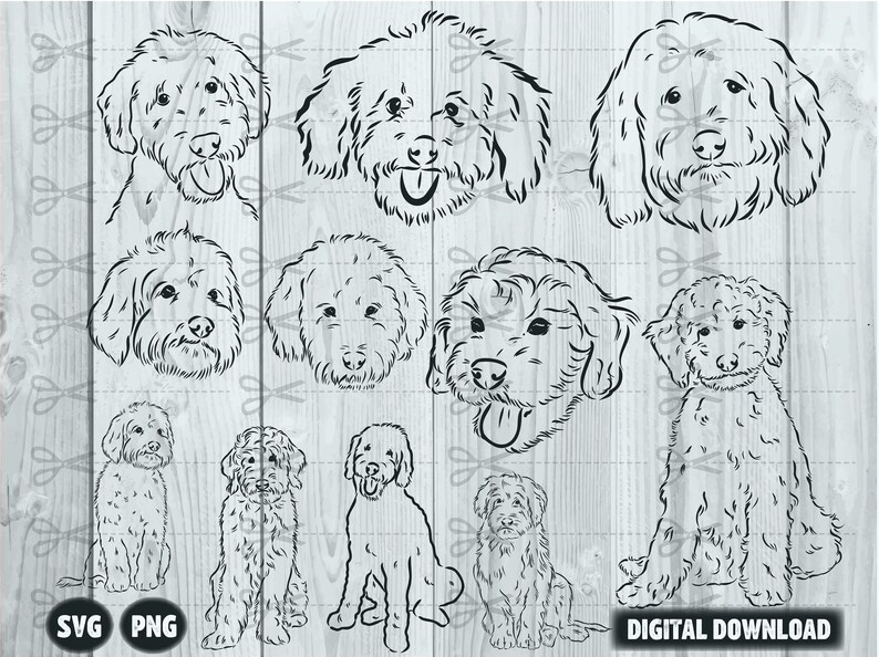 Labradoodle Dog Svg Labradoodle PNG Labradoodle Outline Svg Etsy