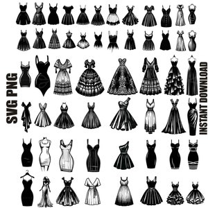 Pakiet Svg Dress, sylwetka sukienki, sukienka druhny Svg, sukienka damska Svg, sukienka imprezowa Svg, sukienka wieczorowa Svg, pobieranie cyfrowe