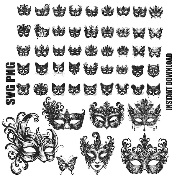 Masquerade svg, Venetian masks clipart, mask clip art, Mardi Gras clip art, Masquerade vectors, mask vectors, costume party png clipart