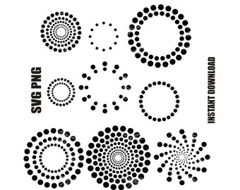 CERCLE EN POINTS SVG, Silhouette cercle en pointillé, cadre en pointillé svg, svg cercle en pointillé fichiers coupés pour Cricut