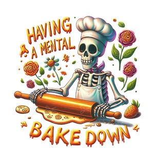 Avoir une cuisson mentale PNG, conception de Sublimation squelette drôle de cuisine, cuisson tête de mort cuisinier sorcier chef T-Shirt tasse fichier PNG, usage Commercial