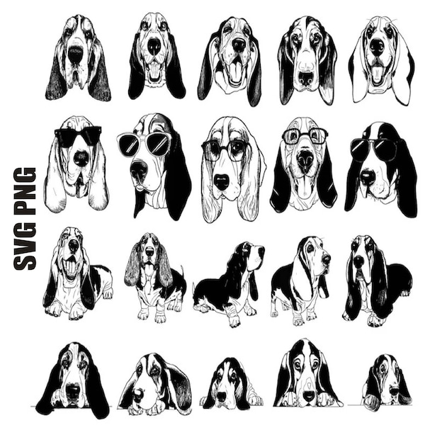 Basset Hound  svg, Basset Hound  dog svg bundle, Basset Hound  png, Basset Hound  silhouette, peeking Basset Hound  svg,Dog Lover Svg