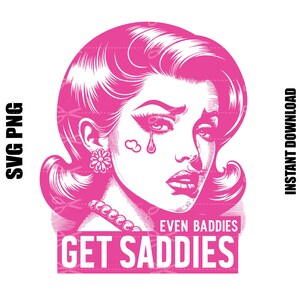 Até os bandidos ficam tristes SVG PNG engraçado, Design de sublimação de saúde mental retrô vintage moderno, Design SVG popular, Download digital