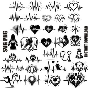 HEARTBEAT SVG, Heartbeat Svg-bundel, HEARTBEAT Clipart, Heartbeat Svg-bestanden knippen voor Cricut, Heartbeat svg-bestanden knippen, Nurse Life Svg