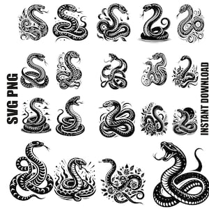 Cobra svg, Silhueta de cobra, Clipart de cobra, Cobra Cricut, Cobra cascavel svg, Python svg, Download digital