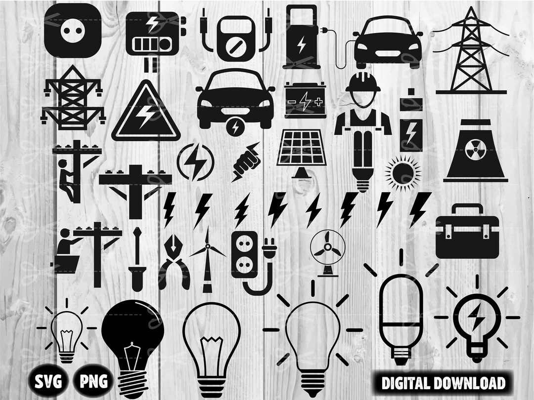 Electricity Svg Bundle Electricity Cut Files Electricity - Etsy