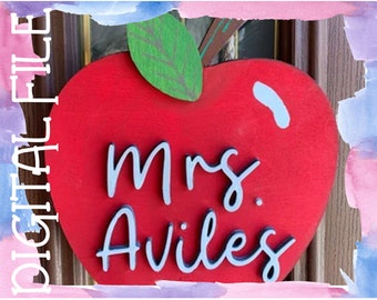 SVG File for Apple Classroom Teacher Door Sign