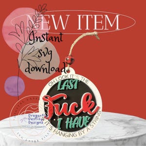 Look it&#39;s my last F#ck hanging by a string Ornament