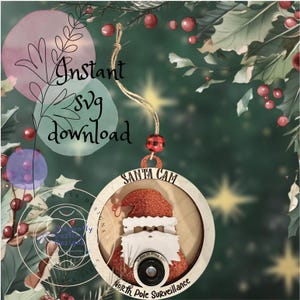 Santa Surveillance Cam Ornament SVG File