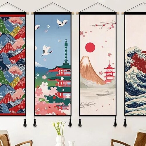 Japanese Ukiyoe Traditional Scroll Japanese Scroll Art Wall Etsy UK