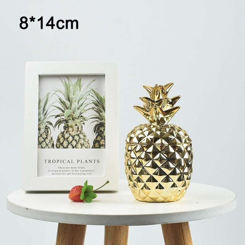 VOSAREA Ceramic Pineapple Decor Golden Table Ornament Craft Friut Statue for Home Shop Office Cafe Decoration VOSAREA Ceramic Pineapple Decor Golden Table Ornament Craft Friut Statue for Home Shop Office Cafe Decoration
