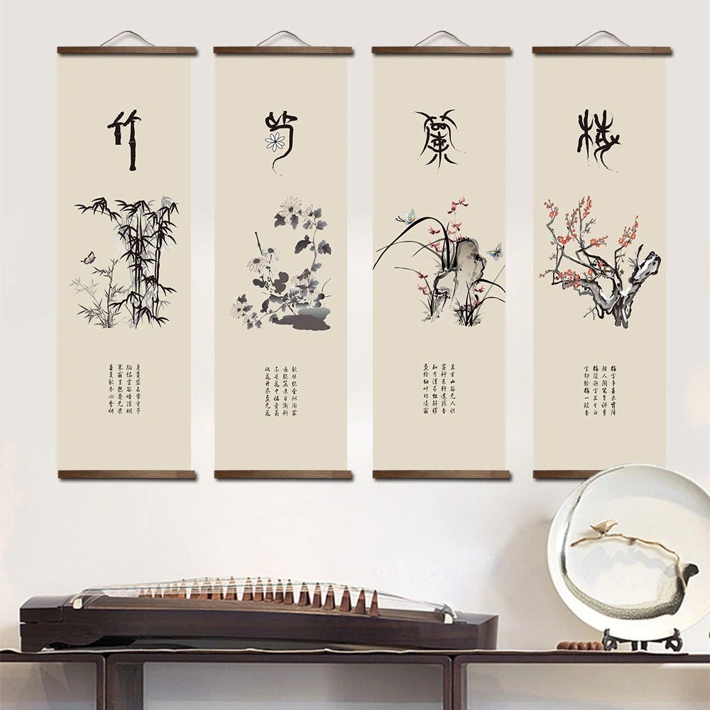 Japanese Art Scroll Wall Canvas Decoration Ukiyoe Canvas Paint | Etsy