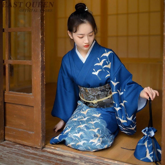 Kimono Vestido Tradicional Japonés con Obi y Bolso Geisha - Etsy España Kimono Vestido Tradicional Japonés con Obi y Bolso Geisha - Etsy España