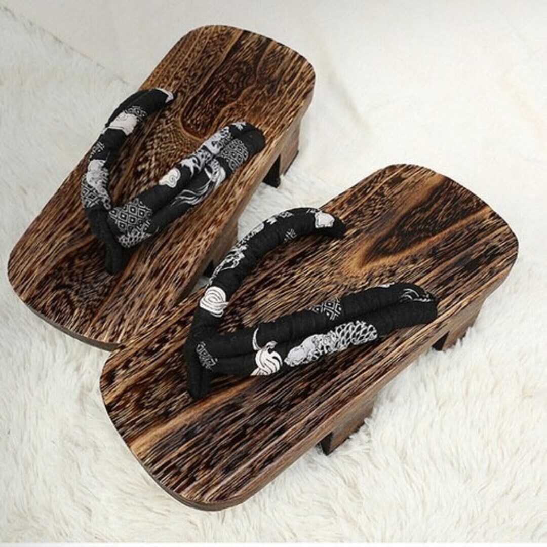 Japanese Slippers Geta Wooden Clogs Man Kimono Two-teeth Geta - Etsy