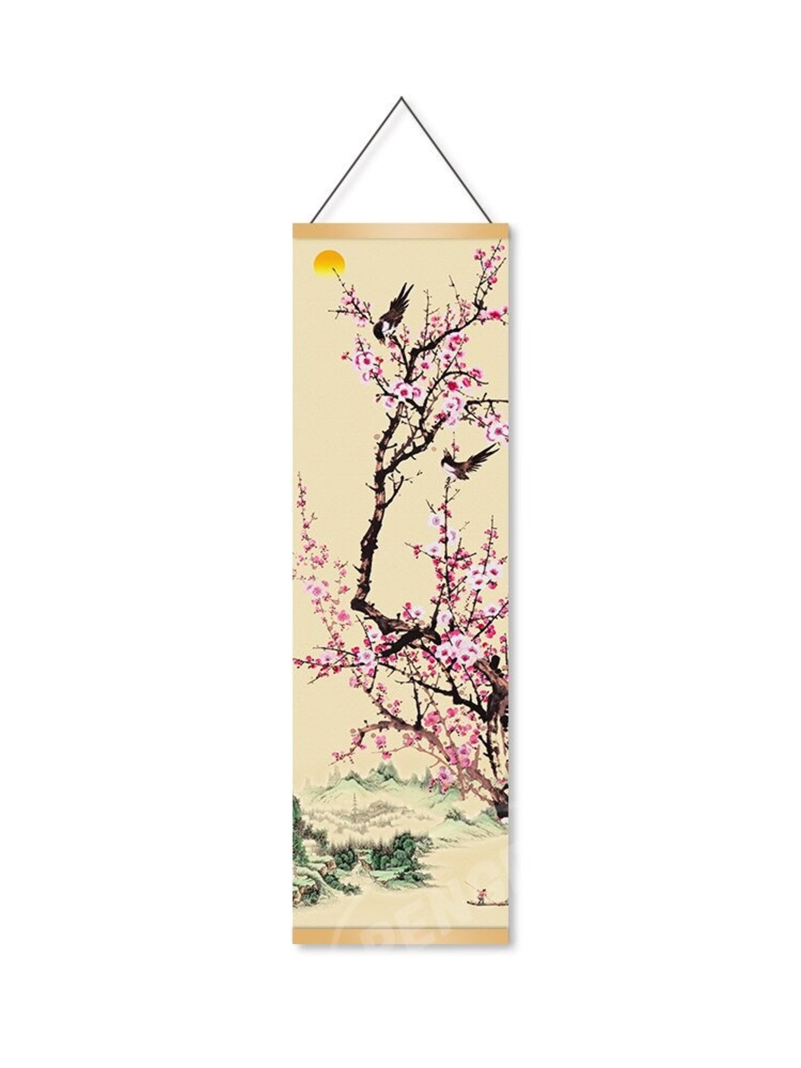 Japanese Wall Art Scroll Ukiyoe Plum Blossom Landscape Poster Etsy