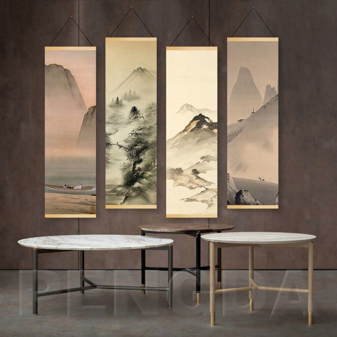 Japanese Wall Art Landscape Poster Japanese Scroll Art Scroll Etsy