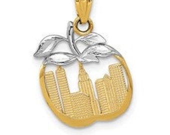 14k  Cut-out New York Skyline in Apple Pendant