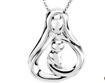 Sterling Silver Child Mother' 18" Necklace