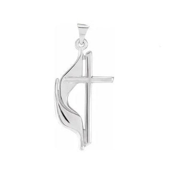 Silver Methodist Cross Pendant