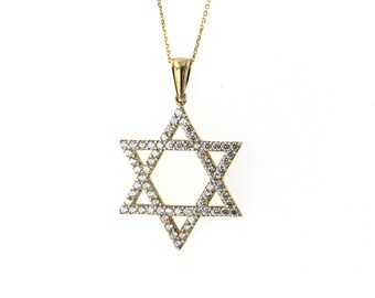 Sterling Silver Jewish Star Pendant Necklace