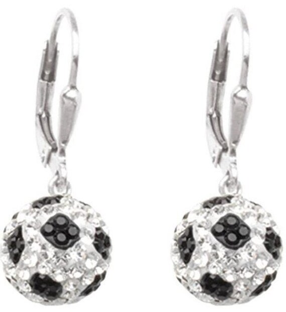 Sterling Silver 8mm Soccer Ball Earrings Etsy