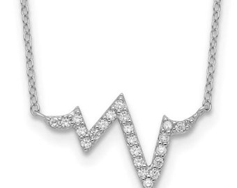 Cubic Zirconia Heartbeat Necklace