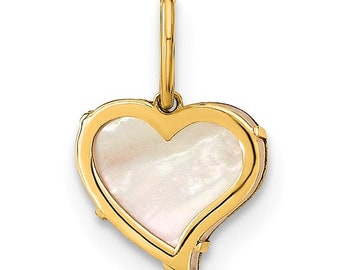 14K Mother of Pearl Heart Pendant