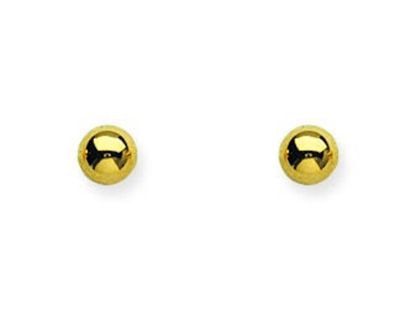 14K Yellow Ball Stud Earrings Post, No Poke Back Are Not Gold, Baby Earrings