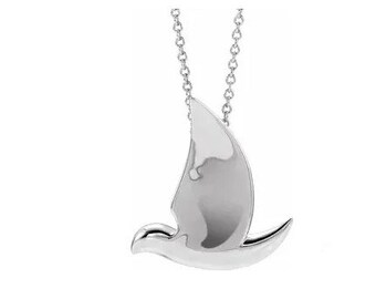 Sterling Silver Holy Spirit Dove 16-18" Necklace